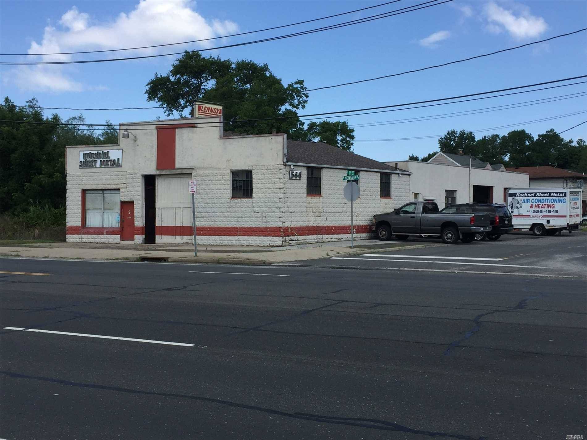 Great Corner Property And Building Right On Montauk Hwy.