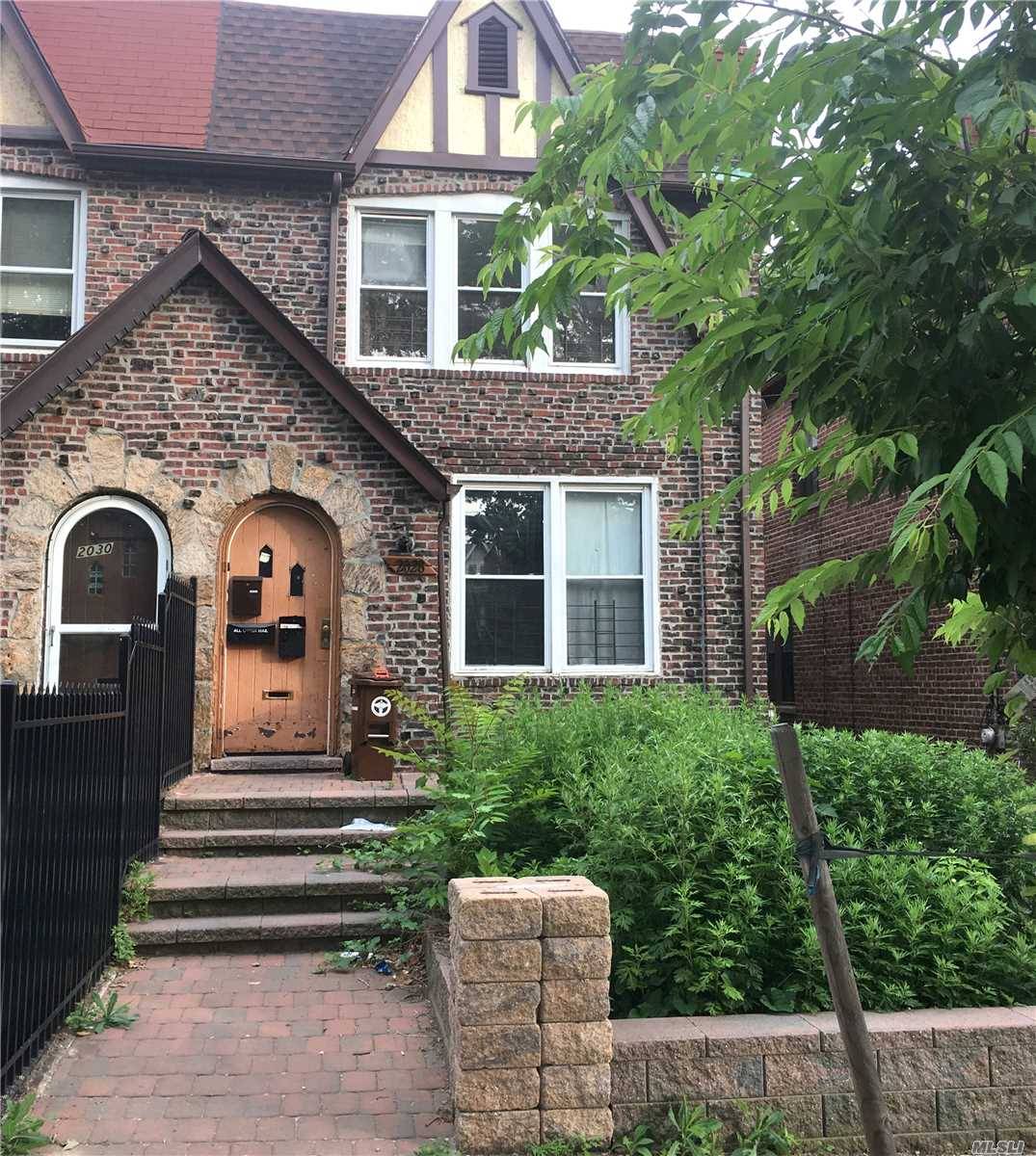Semi-Attached Brick Three Family House With Full/Finished Basement And One Car Garage.