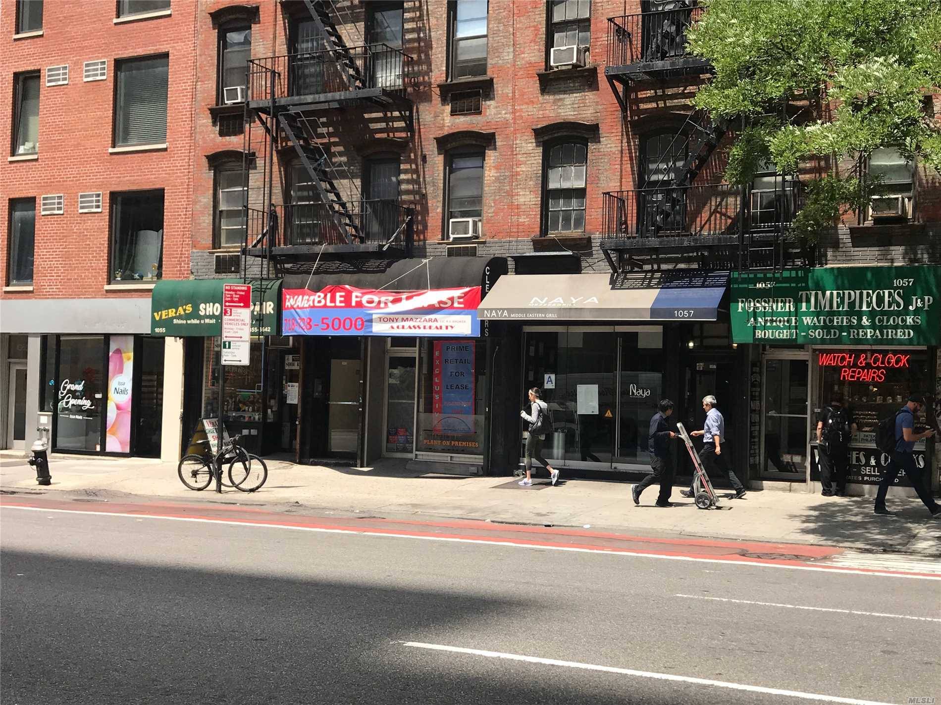 Approx 1,200 Sqft Ground Retail Space With Basement  Approx 10' Frontage On Second Avenue?