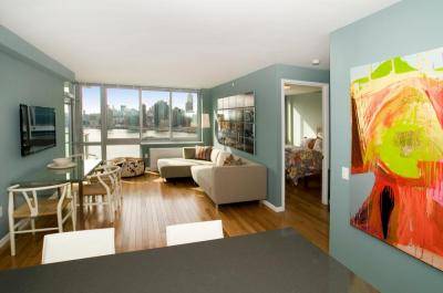 No Fee! One Bedroom in LIC with an Open Kitchen, Large Living/Dining Area and Stunning Direct Manhattan Views!
