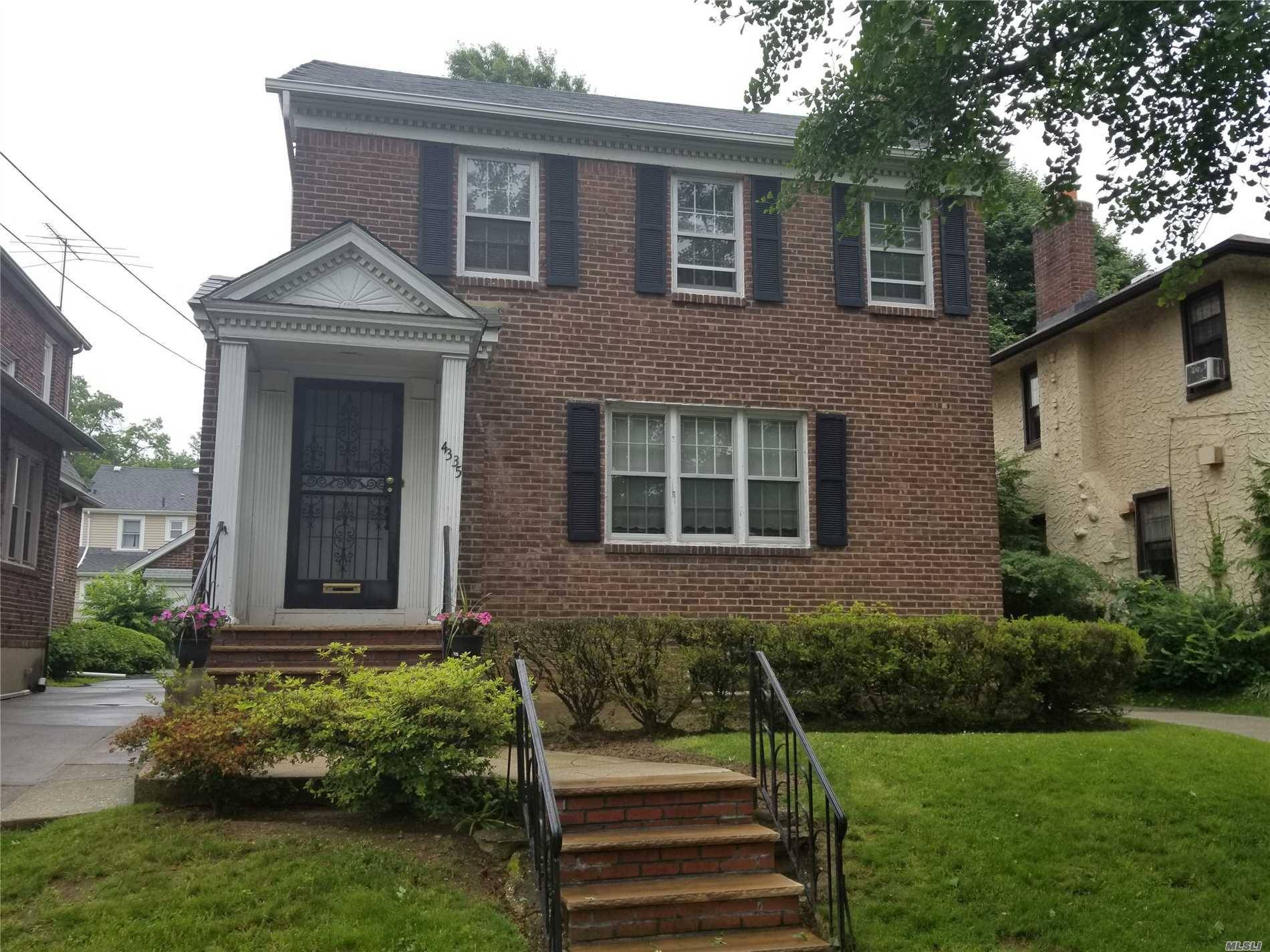 Desirable Location To Everything, Solid Brick Side Hall Colonial House, Near To Transportation On Northern Blvd.