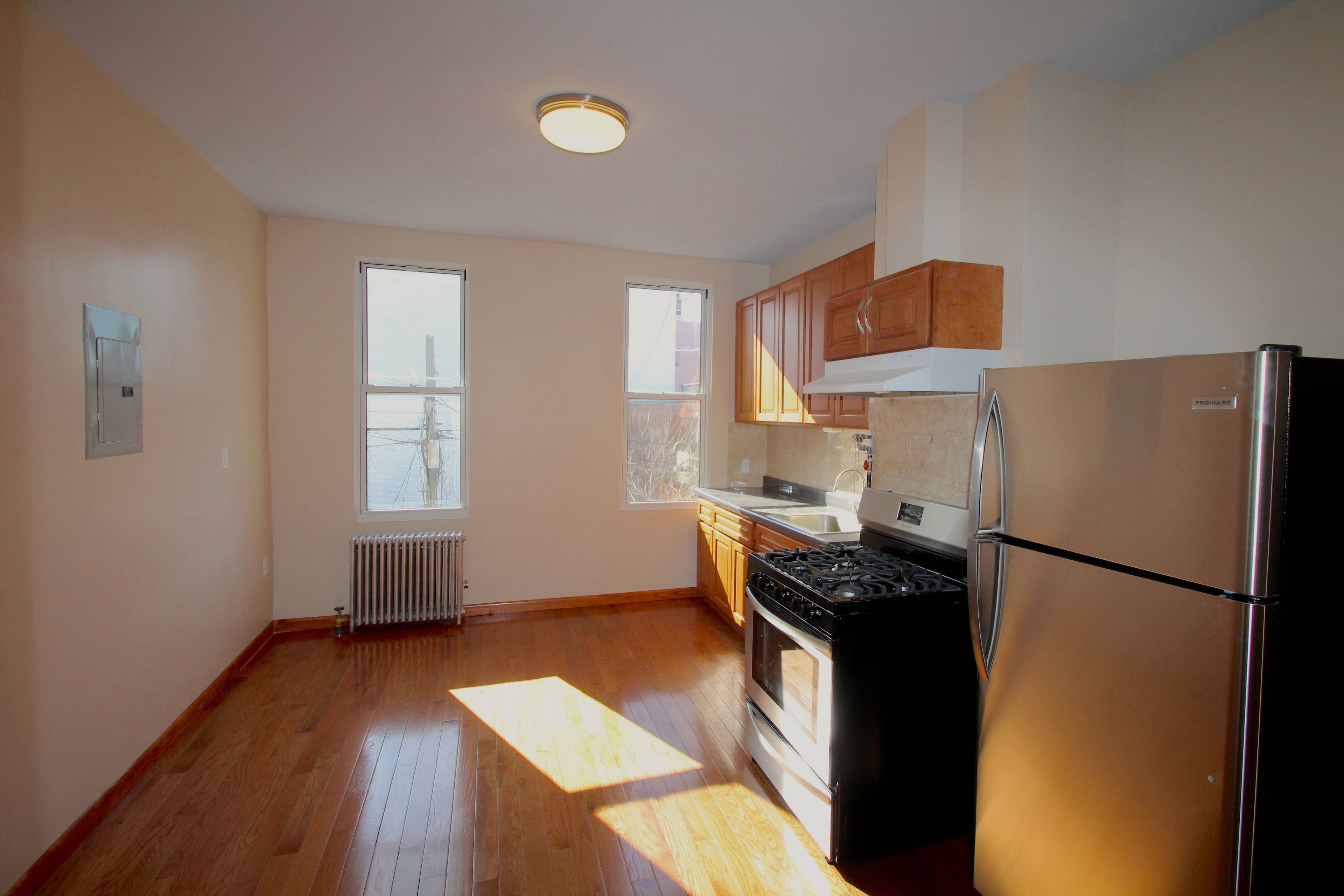 Ridgewood, Queens: Gut Renovated 2nd Floor 2 Bedroom Railroad Apartment For Rent