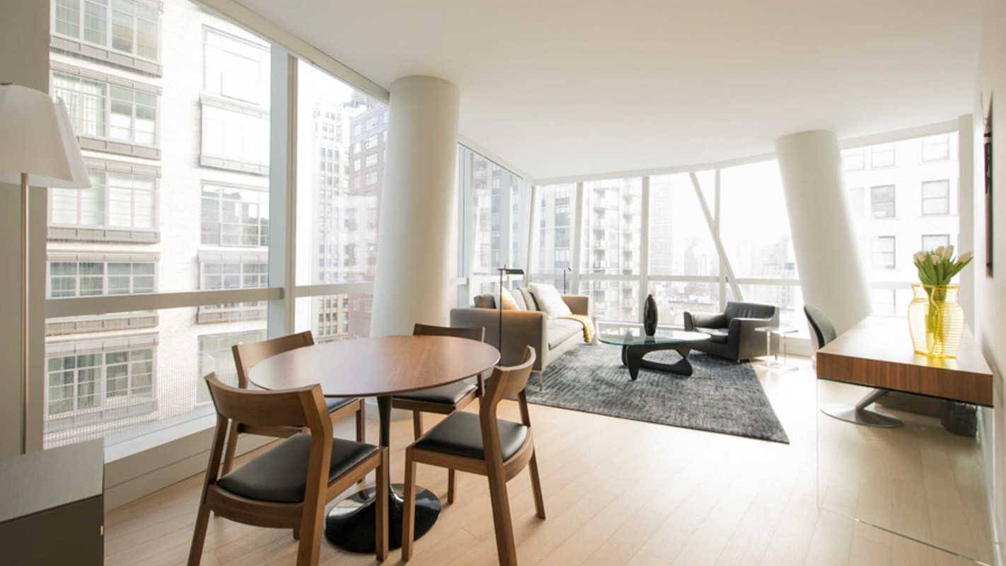 New Glass Tower In Midtown East Offers One Bedroom Apartment With Floor To Ceiling Windows