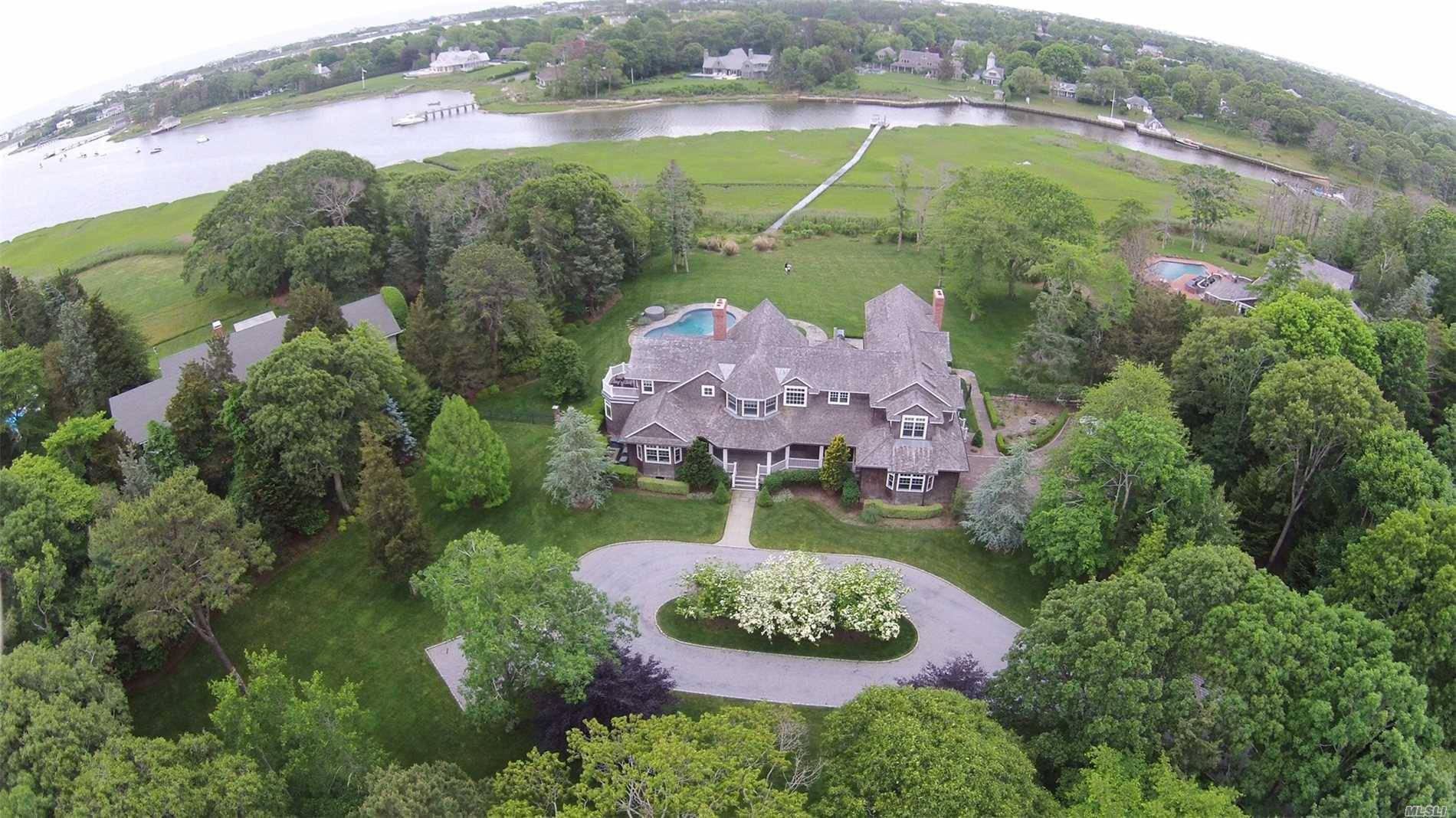 Spectacular Waterfront Estate On A Private Road In Quogue.