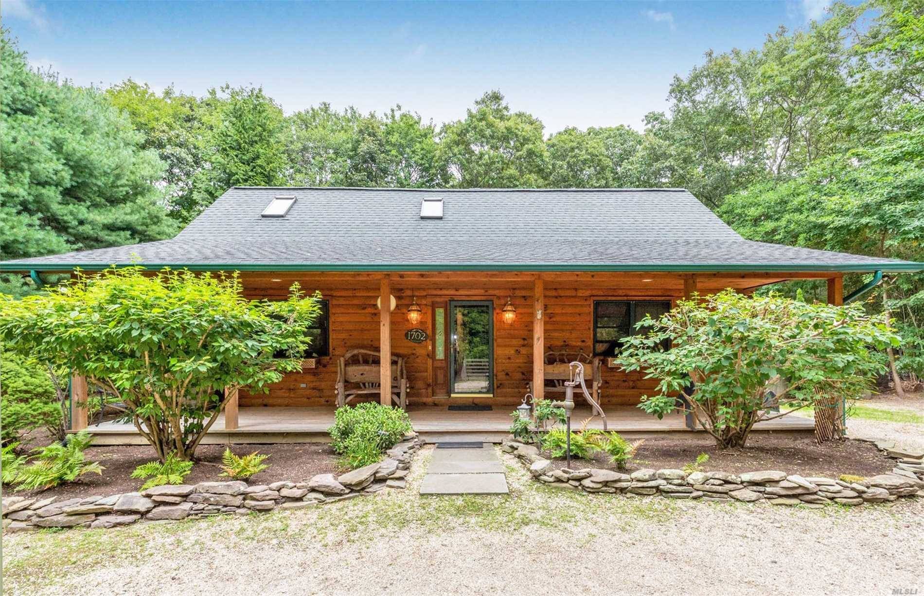 One Of Few Custom Log Cabins In The Hamptons, 1702 Noyack Rd Is Sequestered On 1.