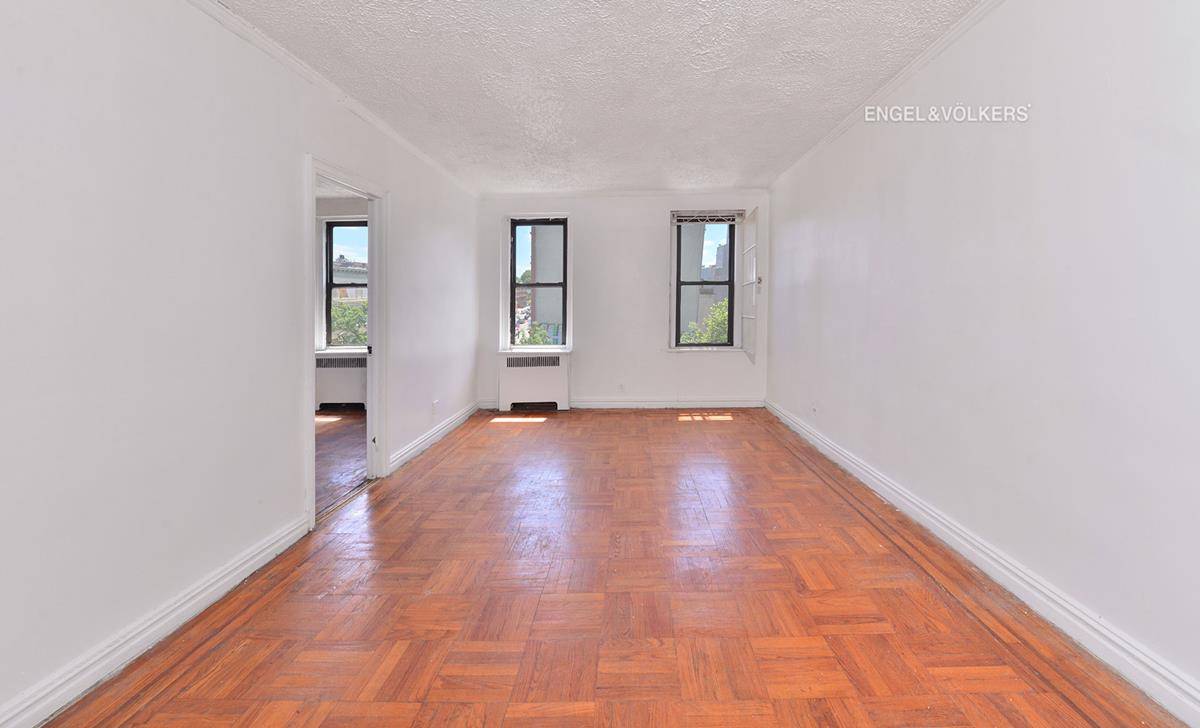 QCCELTED OFFER CONTRACT OUTSun flooded, South East facing 2 bedroom 1 bath art deco co op home at 1 West 126th Street.