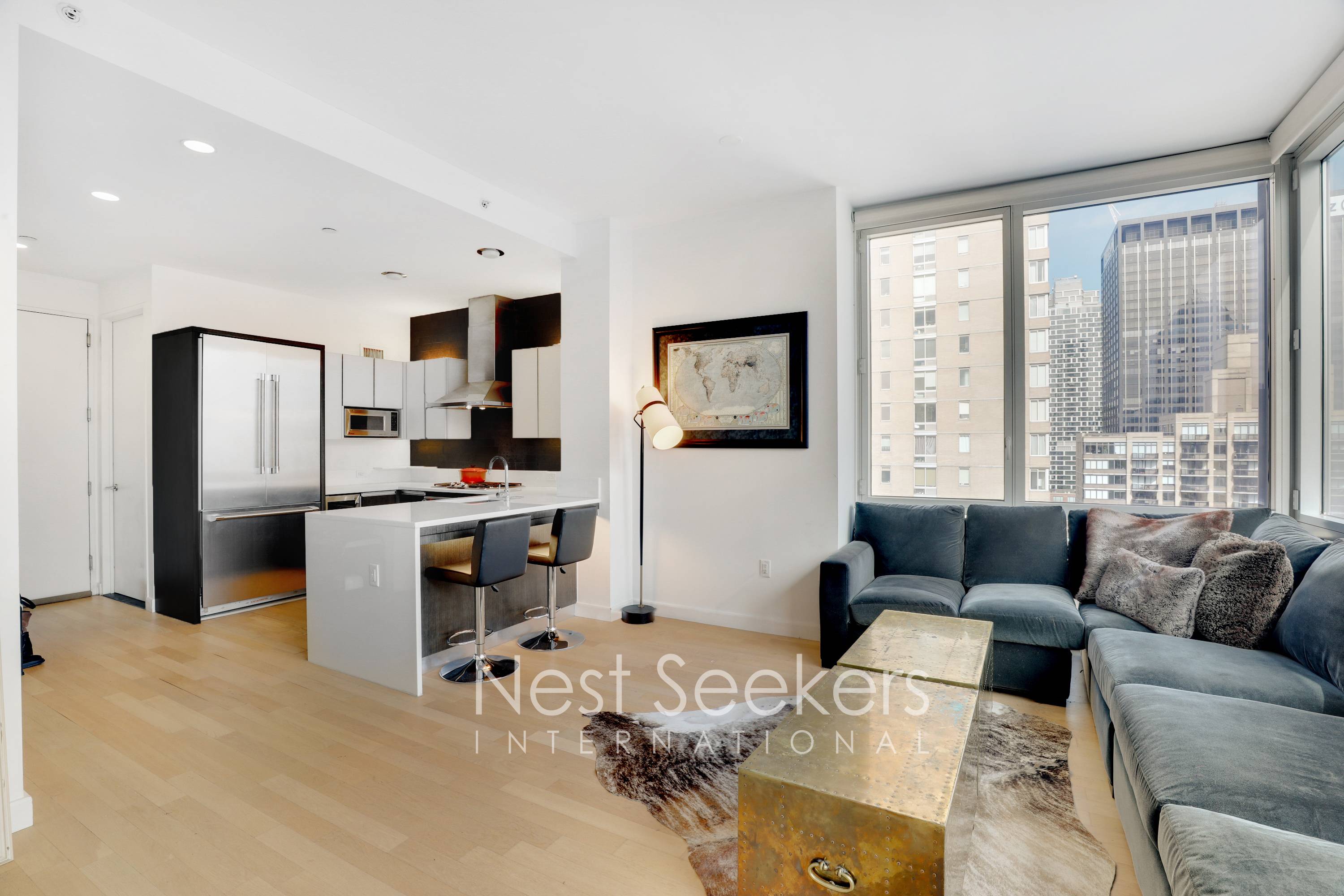 Fabulous high-floor one bedroom 1.5  Bathroom with Stunning panoramic views of Manhattan  and Hudson River  Views