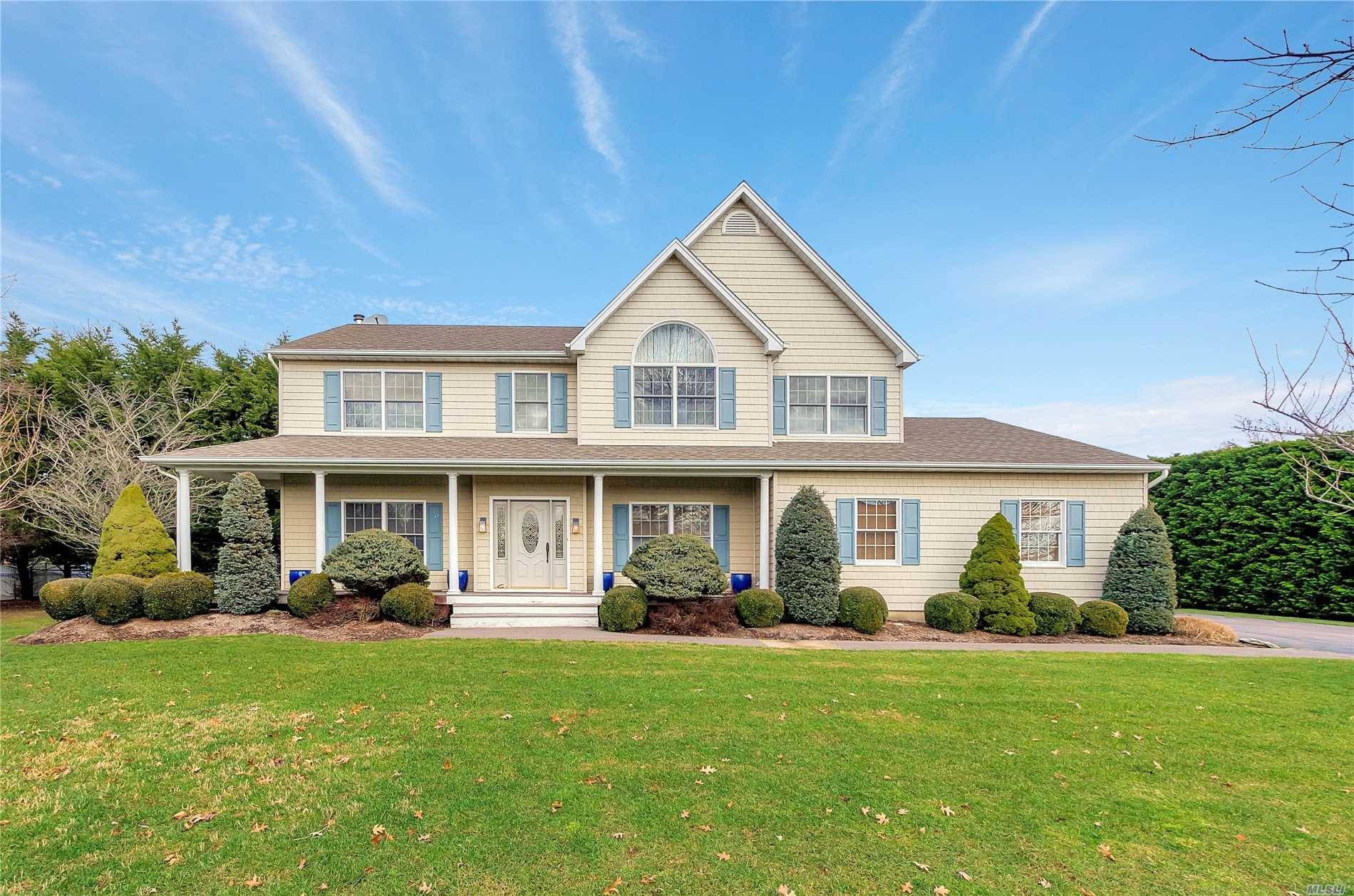 Southold Angel Shores Bayfront Community Spacious Light Filled 4 5 Bedroom 3 Bath Traditional Featuring A Stunning Custom Designed Chef's Kitchen, Great Room W Fireplace, Living Room Formal Dining Room ...