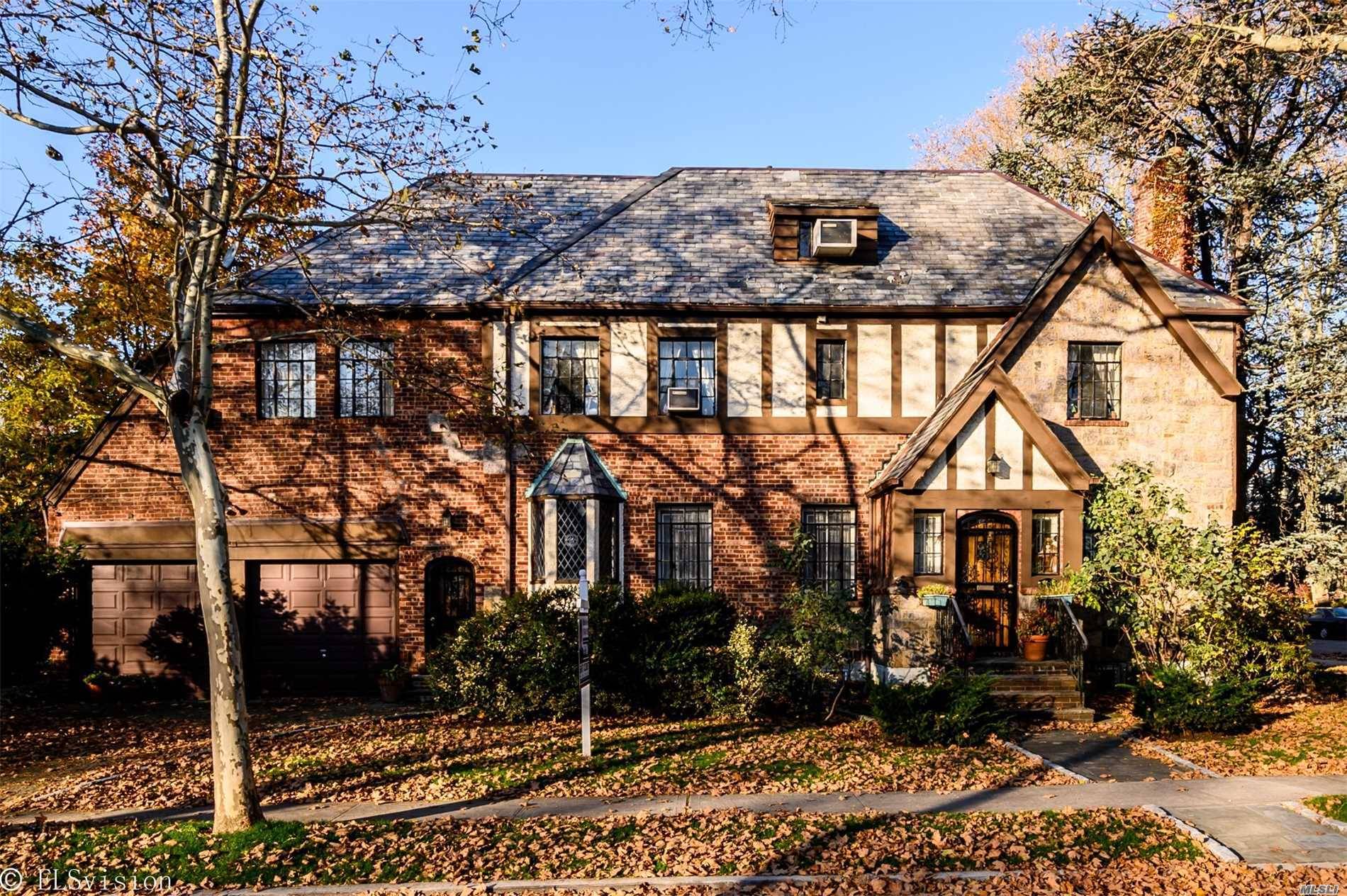 Lovingly Charming, Southern Exposure Huge Corner Tudor House Located At Prime Location North Flushing.