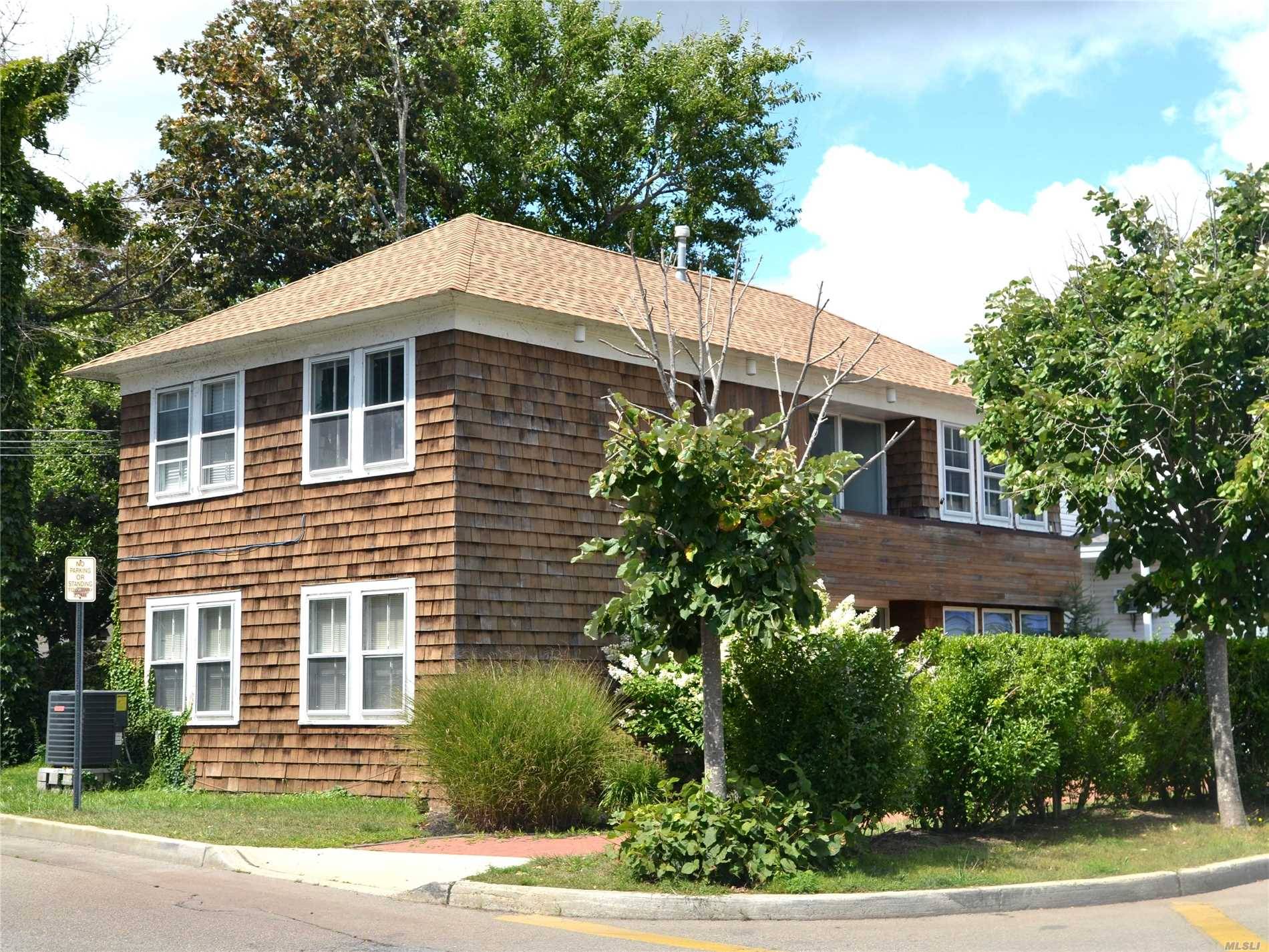 Located in the heart of Westhampton Beach Village and near municipal parking, this meticulously maintained commercial building offers 5 multi use offices spaces with beautiful views of the canal.