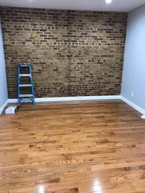 Gut renovated apartment located on a quiet tree lined street in a multi family walk up building.