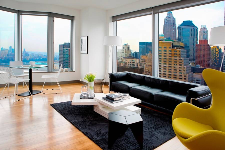 2 Bed / 2 Bath w/ Balcony in Prominent FiDi Gehry Building. No Fee  .