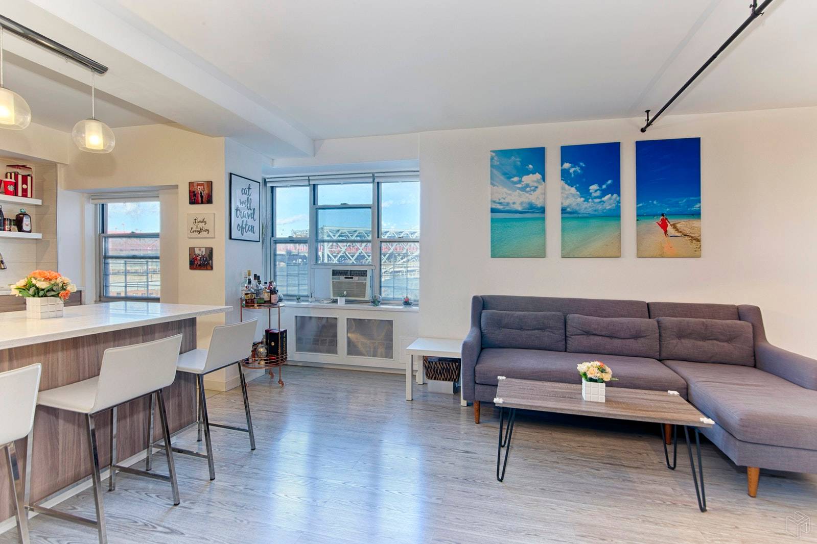 Fully renovated spacious one bedroom with East River and midtown skyline views !