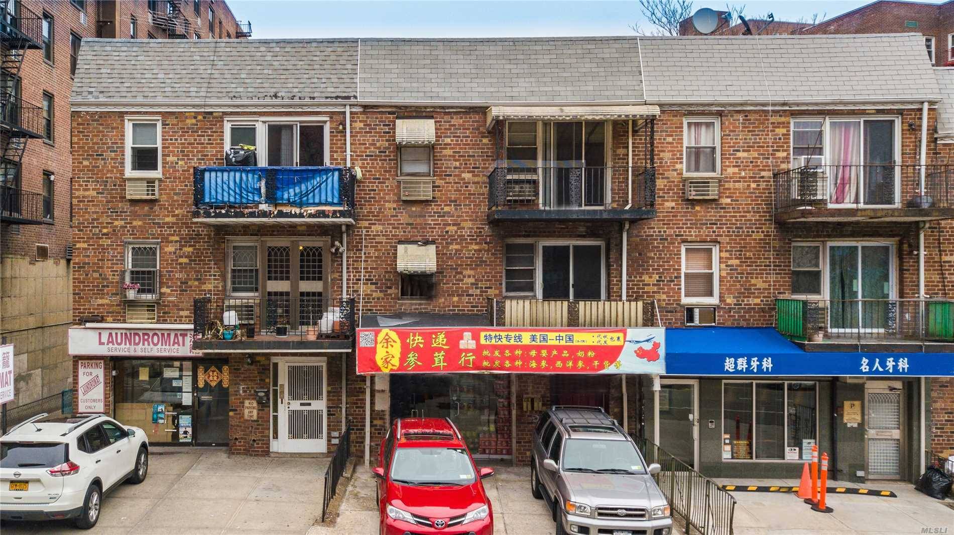 Rare mixed use investment opportunity located along Main Street in active downtown Flushing.