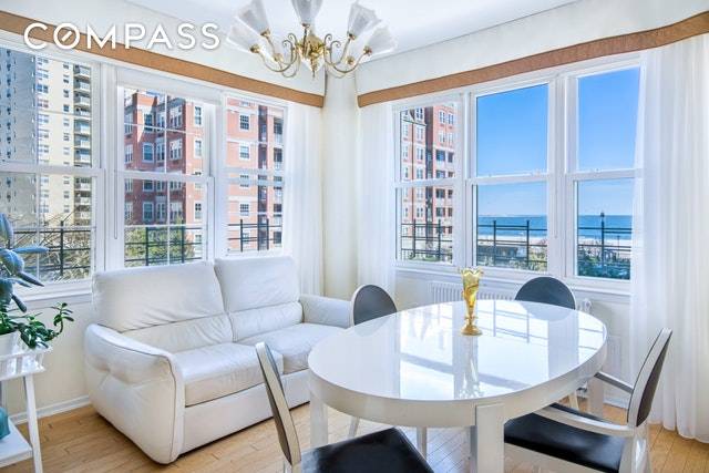 Tastefully renovated corner 3 br apartment with direct ocean views, brand new gourmet kitchen and central AC.