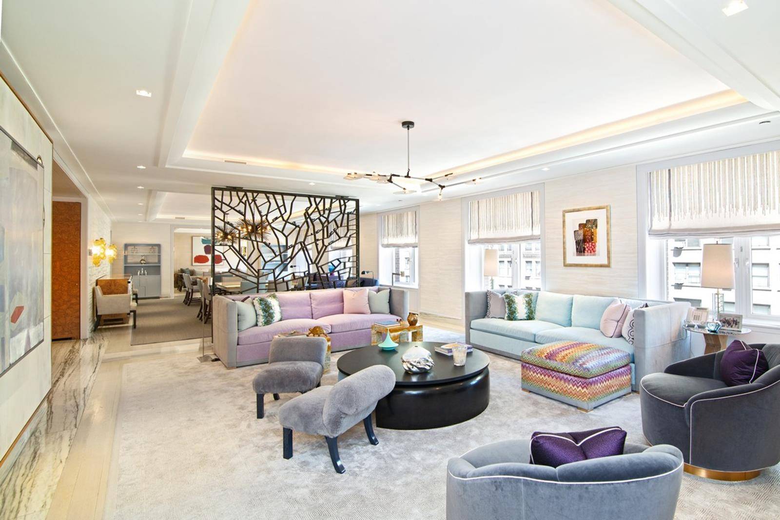 A colossal full floor condo boasting a dazzling array of custom finishes, this Katherine Newman designed 7 bedroom, 7.