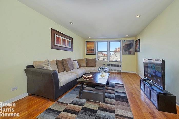 Beautiful, pin drop quiet, large living room and bedroom with recessed lighting, sunny and bright are just a few of the great things about this oversized one bedroom.