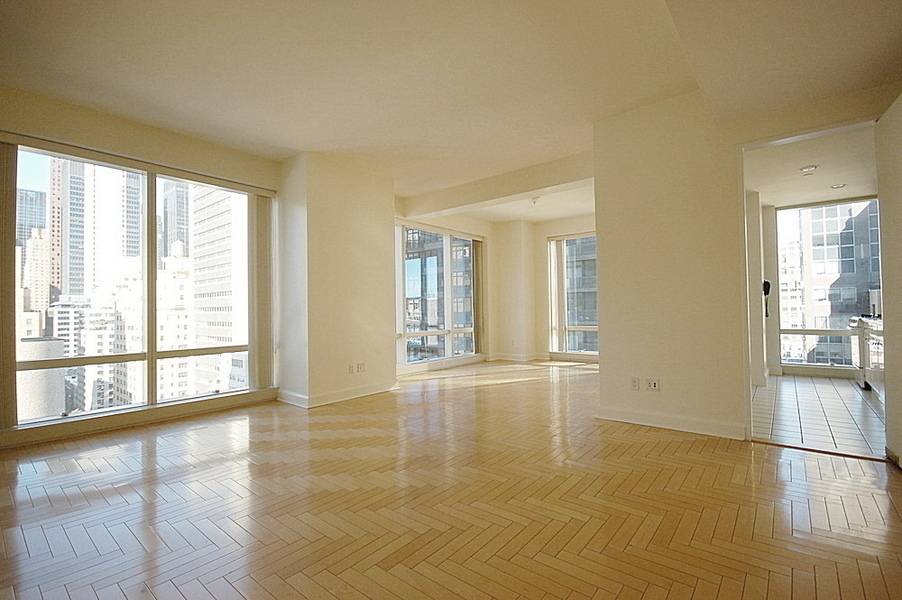 TRUMP WORLD TOWER ! Spacious, Elegant and stylish, mint condition corner convertible 2 BR or grand style 1 bedroom with huge living dining space with 2 full marble bathrooms, 10 ...
