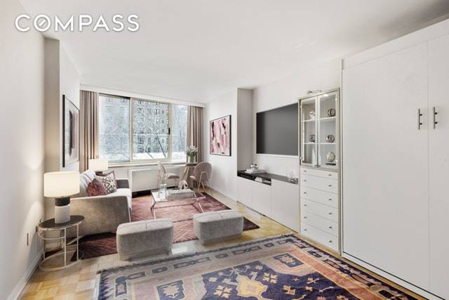 Large and lovely studio apartment at the architecturally distinctive Alexandria Condominium, where you ll enjoy premier full service amenities and a prime Upper West Side address !