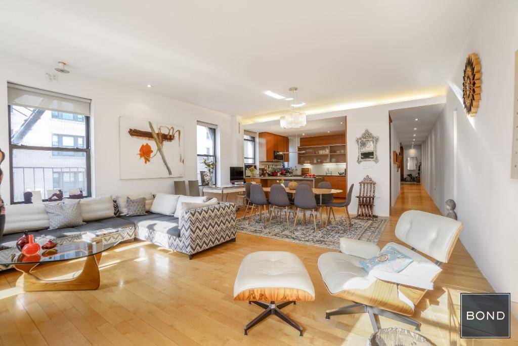 This sun filled, corner condo, Unit 6D located at 243 West 98th Street, is completely renovated, featuring 1, 500 square feet with all modern touches and luxury.