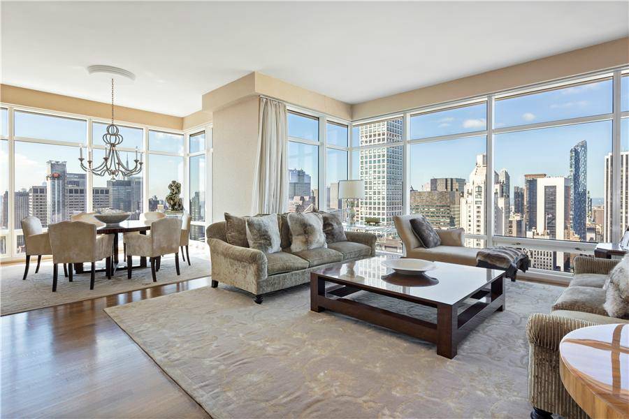 Come see Panoramic, Helicopter City and Central Park Views from the 42nd floor of this gorgeous 6 Room 2, 400 sqft 3 bedroom, 3.