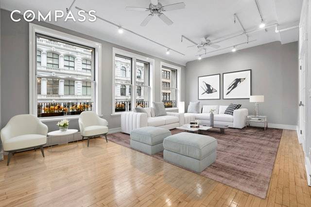 Located on Broadway, just south of Bond Street in the heart of NoHo, this expansive full floor private elevator loft epitomizes loft living.