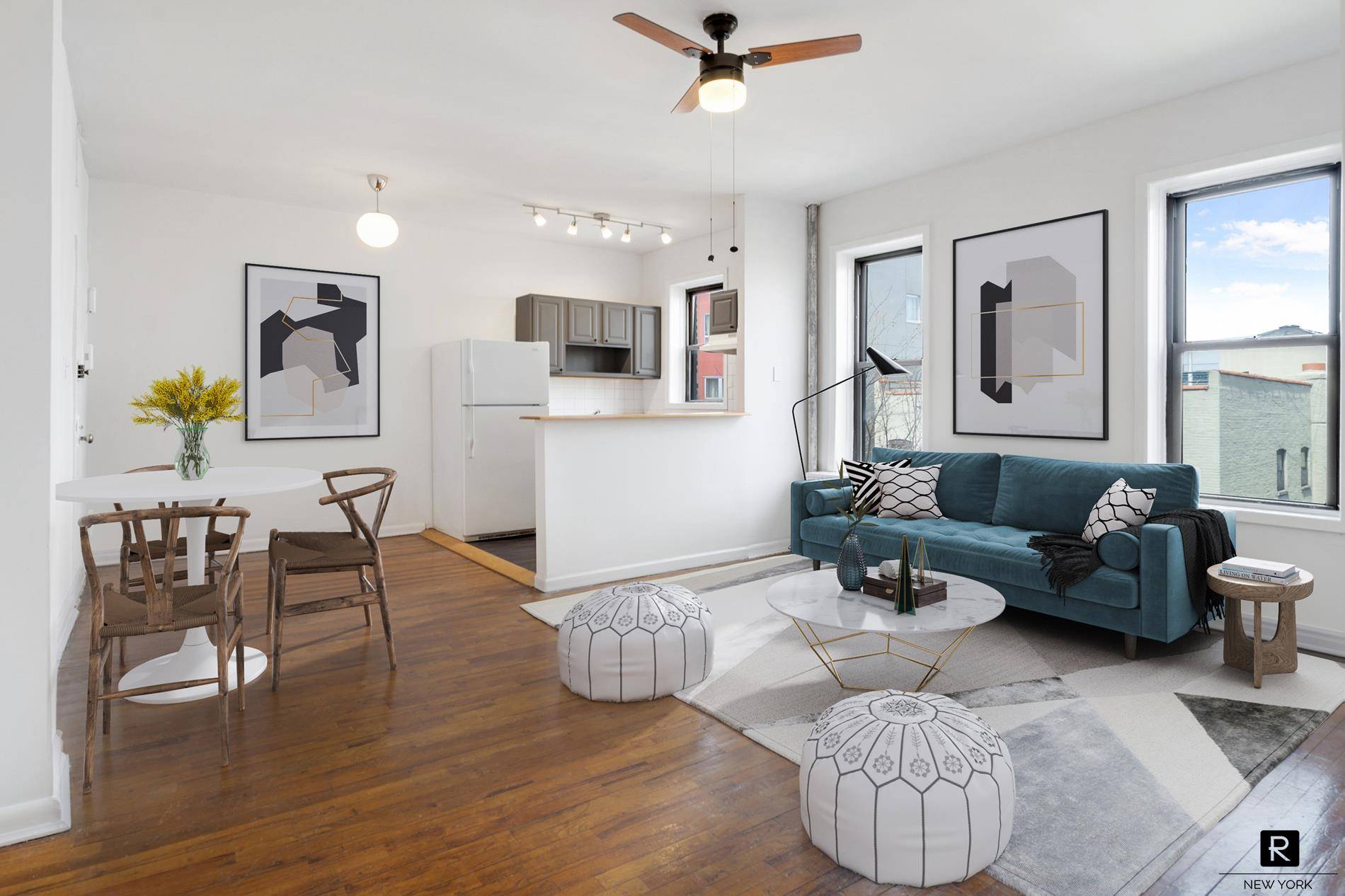 Just 10 down payment ! for this bright and airy one bedroom at the intersection of Prospect Heights and Crown Heights.