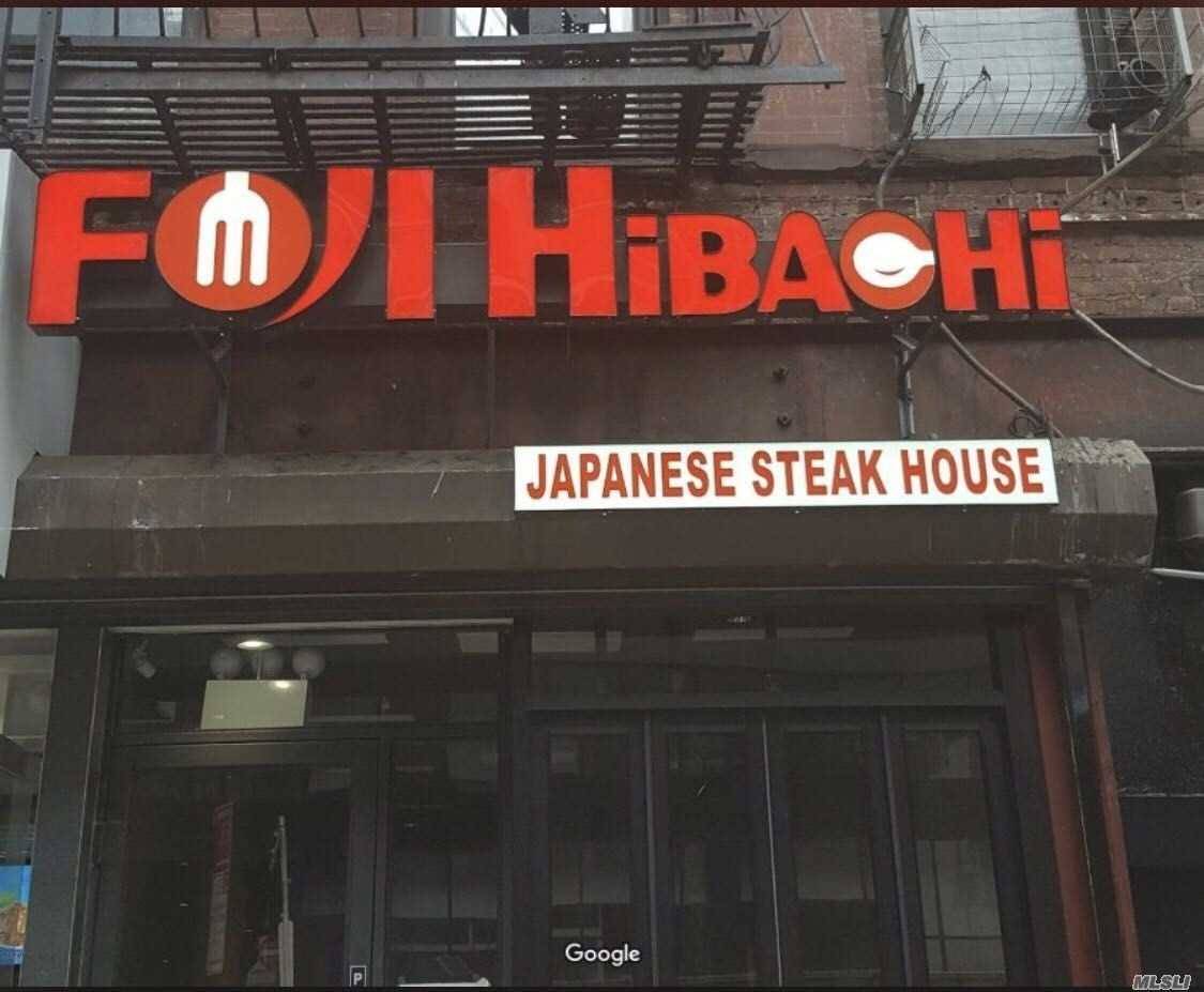 Located at Mid town near Time Square 42nd st, Japanese Steak House for sale, 1st FL basement 4000sqf, with soft drink licenses, business stable and increasing, Net income around 40, ...