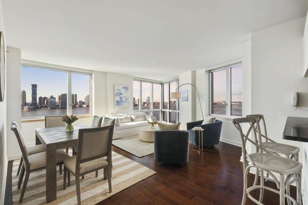 Giant Three Bedroom in Luxury Green Building with Private Terrace Views of Hudson River (NO FEE)