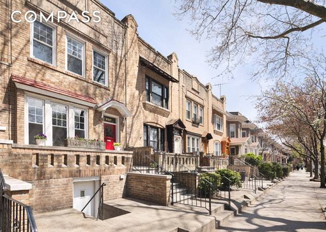 Located on one of the most desirable, tree lined blocks in Bay Ridge, this lovely renovated row house with an abundance of pre war charm is a must see !