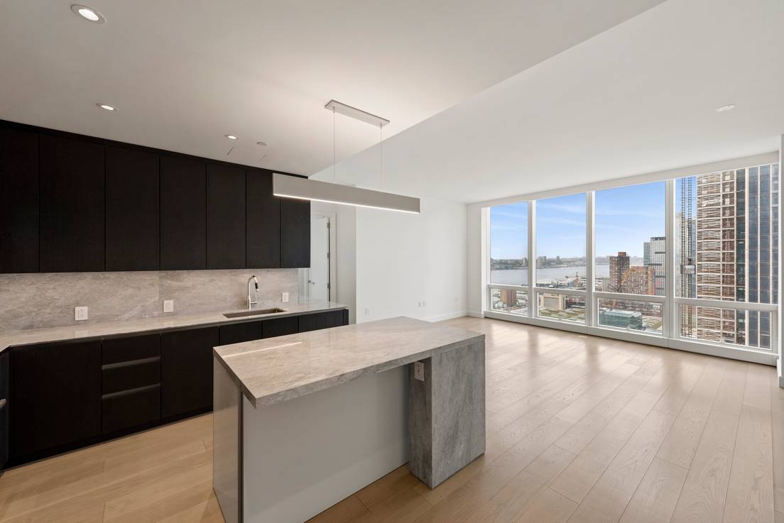 Large Corner Two Bedroom at 15 Hudson Yards with views of the Vessel + Hudson River
