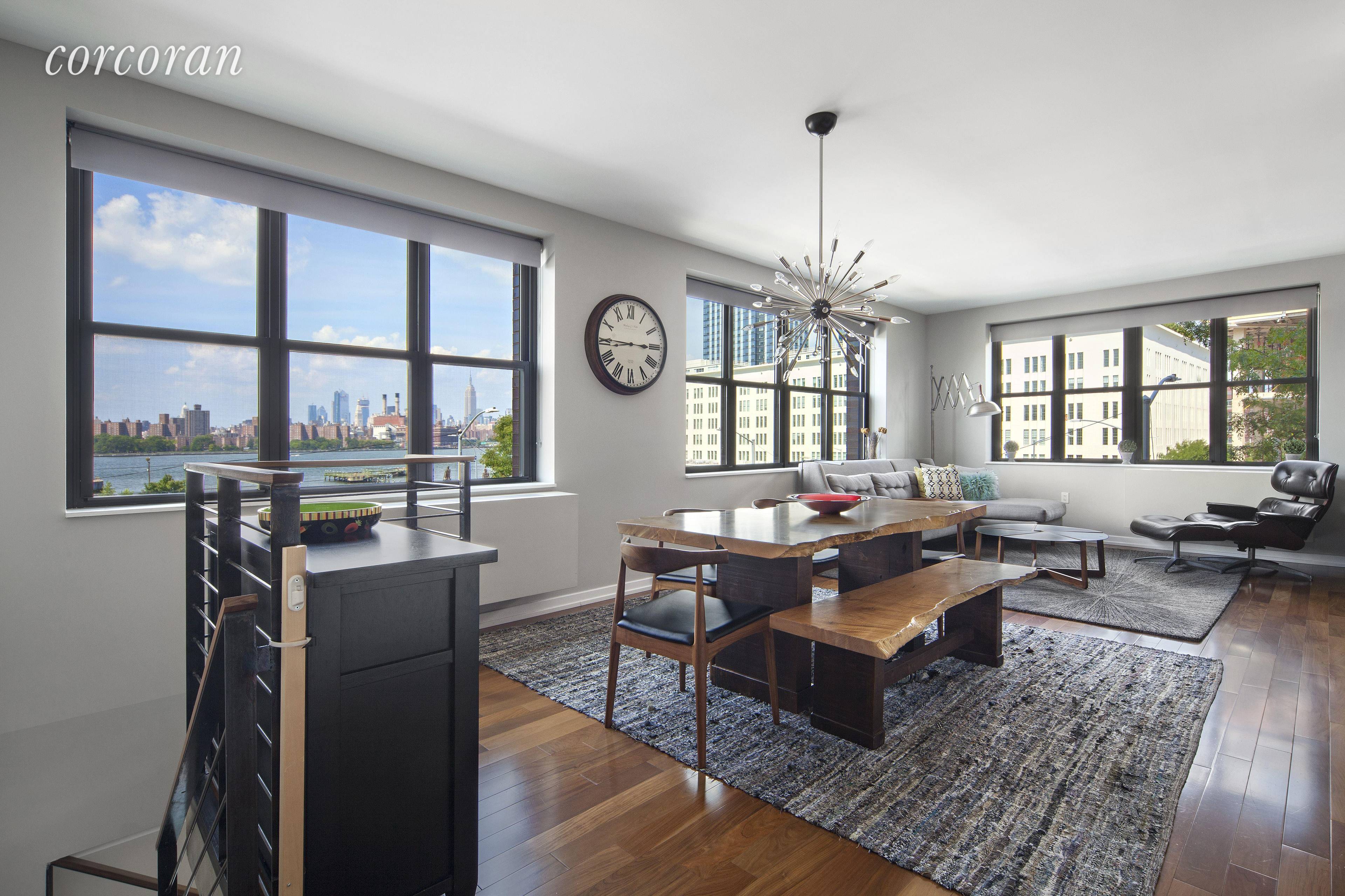 Enjoy townhouse like living with condo amenities in this sprawling four bedroom, four bathroom duplex in a modern Williamsburg building offering uninterrupted transportation options just blocks away.