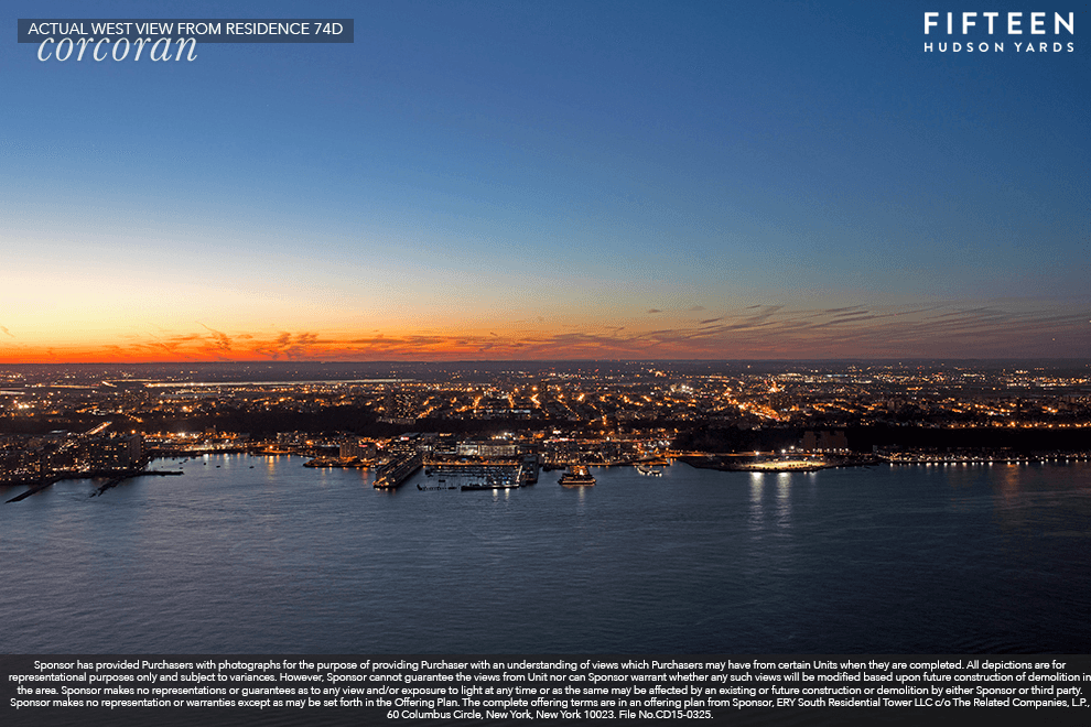 STUNNING HUDSON RIVER SUNSETS AND VIEWS FOR MILES THROUGH OVER 50 LINEAR FEET OF FLOOR TO CEILING WINDOWS from this high floor corner two bedroom home with a sought after ...