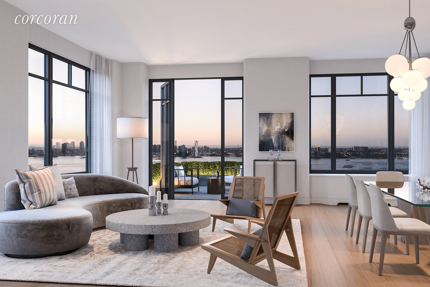Upon entering the proper foyer of Residence 18D at Greenwich West you are led to a three bedroom two full and one half bathroom condominium home offering all four exposures ...