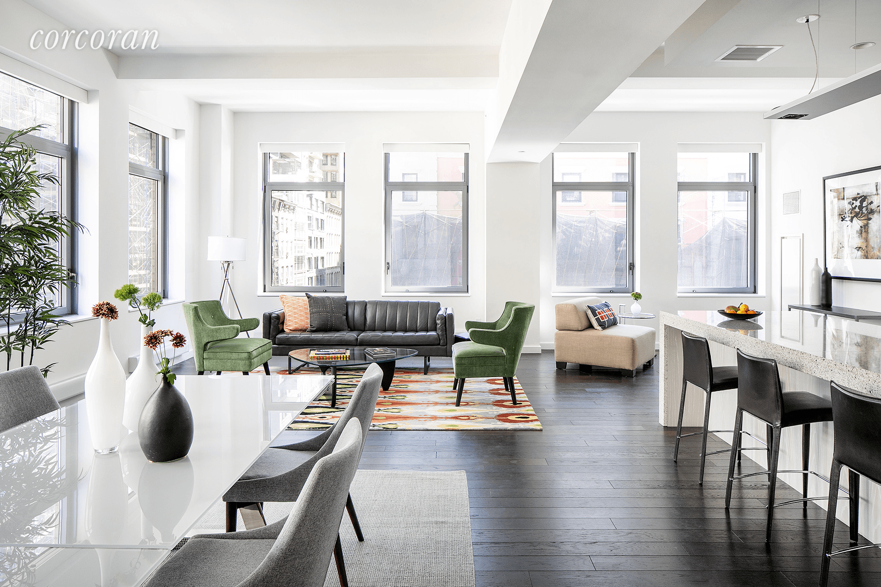 WARREN LOFTS 4A 2366sf is the perfectly proportioned 3 4 Bedroom and 3 Bath CORNER LOFT in a BOUTIQUE CONDOMINIUM, featuring 14 enormous Windows, 11 ft.