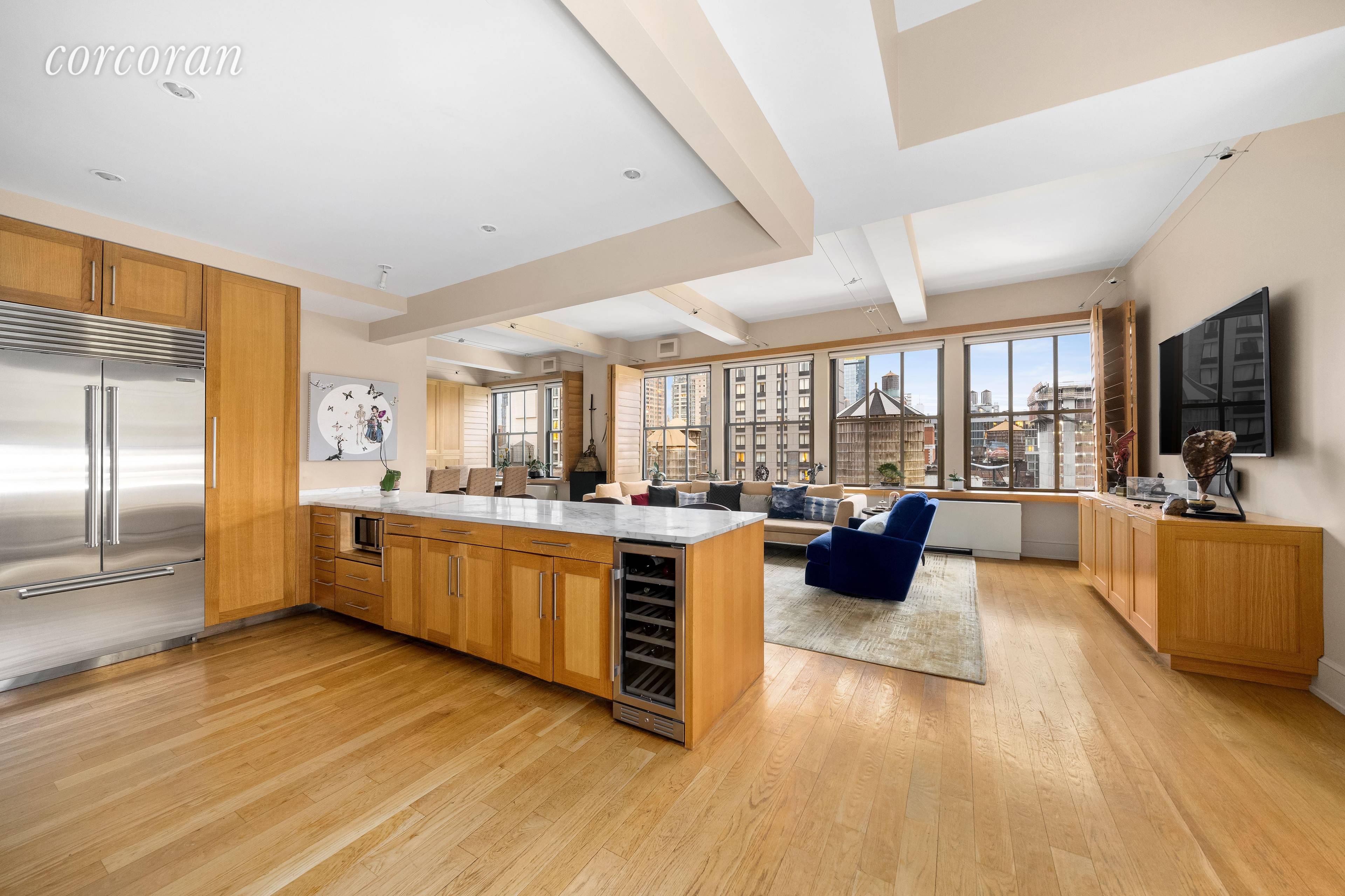 Spacious and luxurious Three 3 Bedroom, Three 3 Bathroom loft, with World Trade Center views and gorgeous natural light, all located in an architecturally significant building.