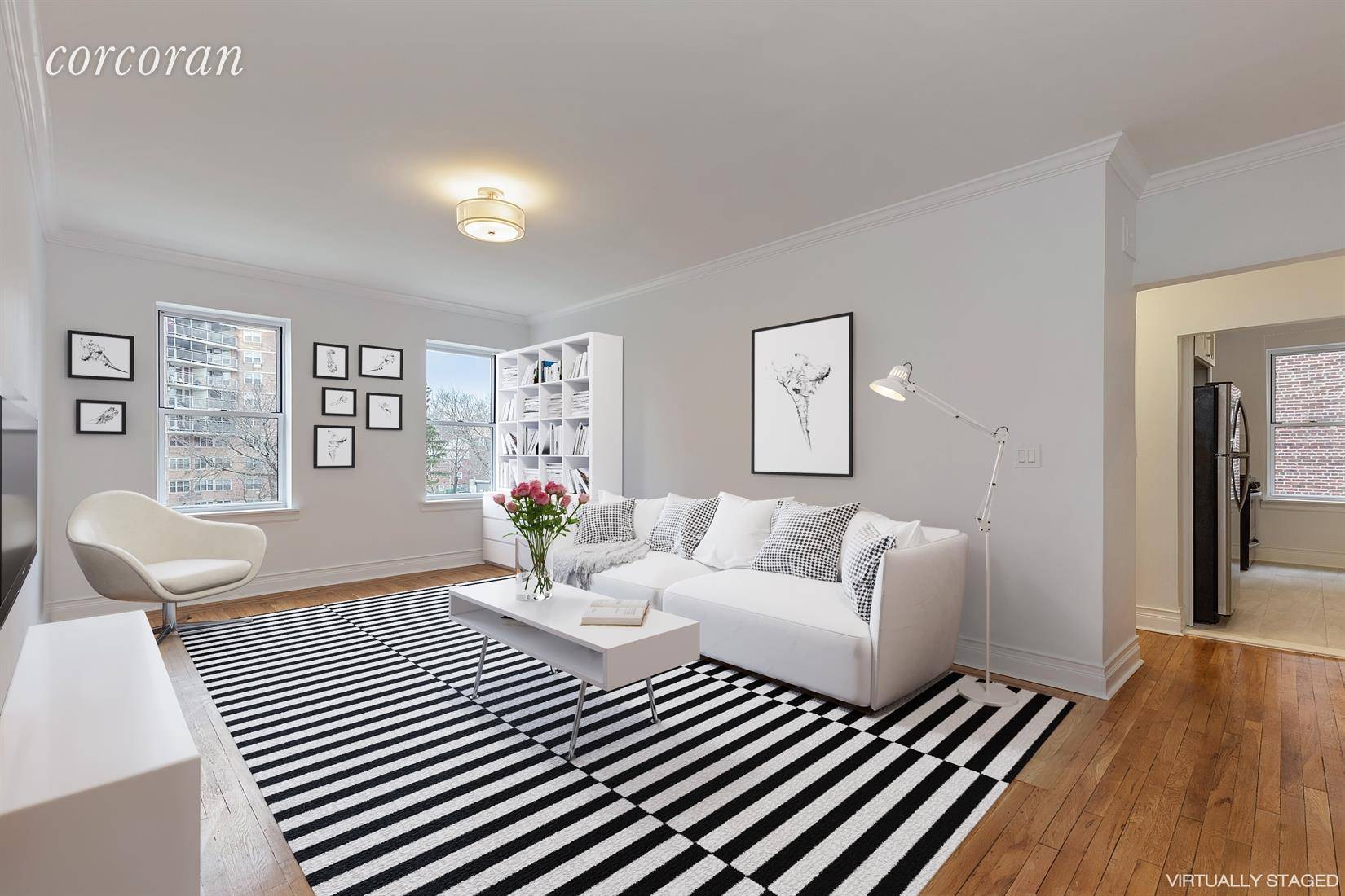 Come home to this beautifully renovated 1 bedroom, 1 bath coop that features an enormous living room, a separated windowed eat in kitchen, fully equipped with stainless steel appliances and ...