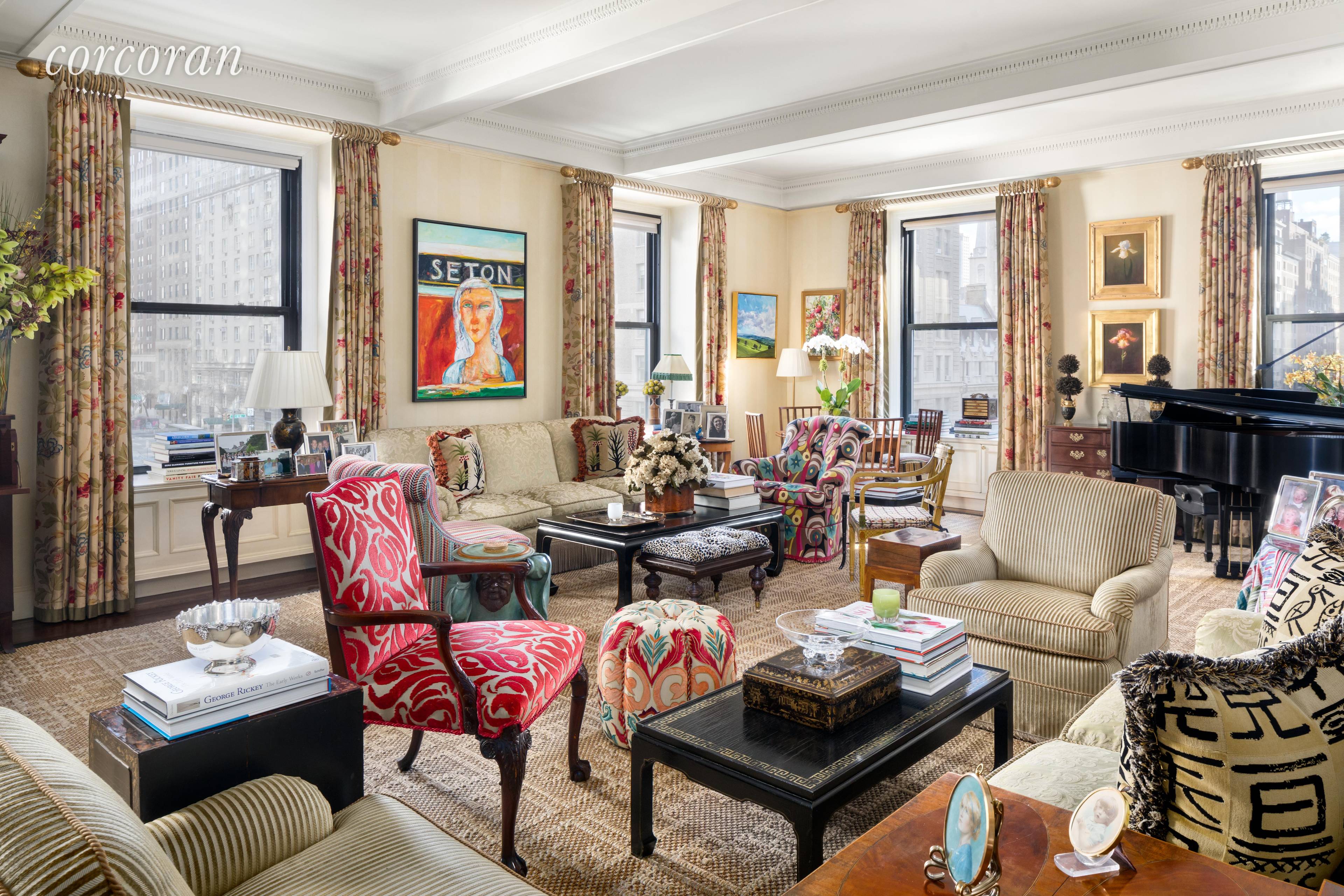 Park Avenue pre war elegance and expanse are defined by this mint four bedroom, four and a half bath duplex.