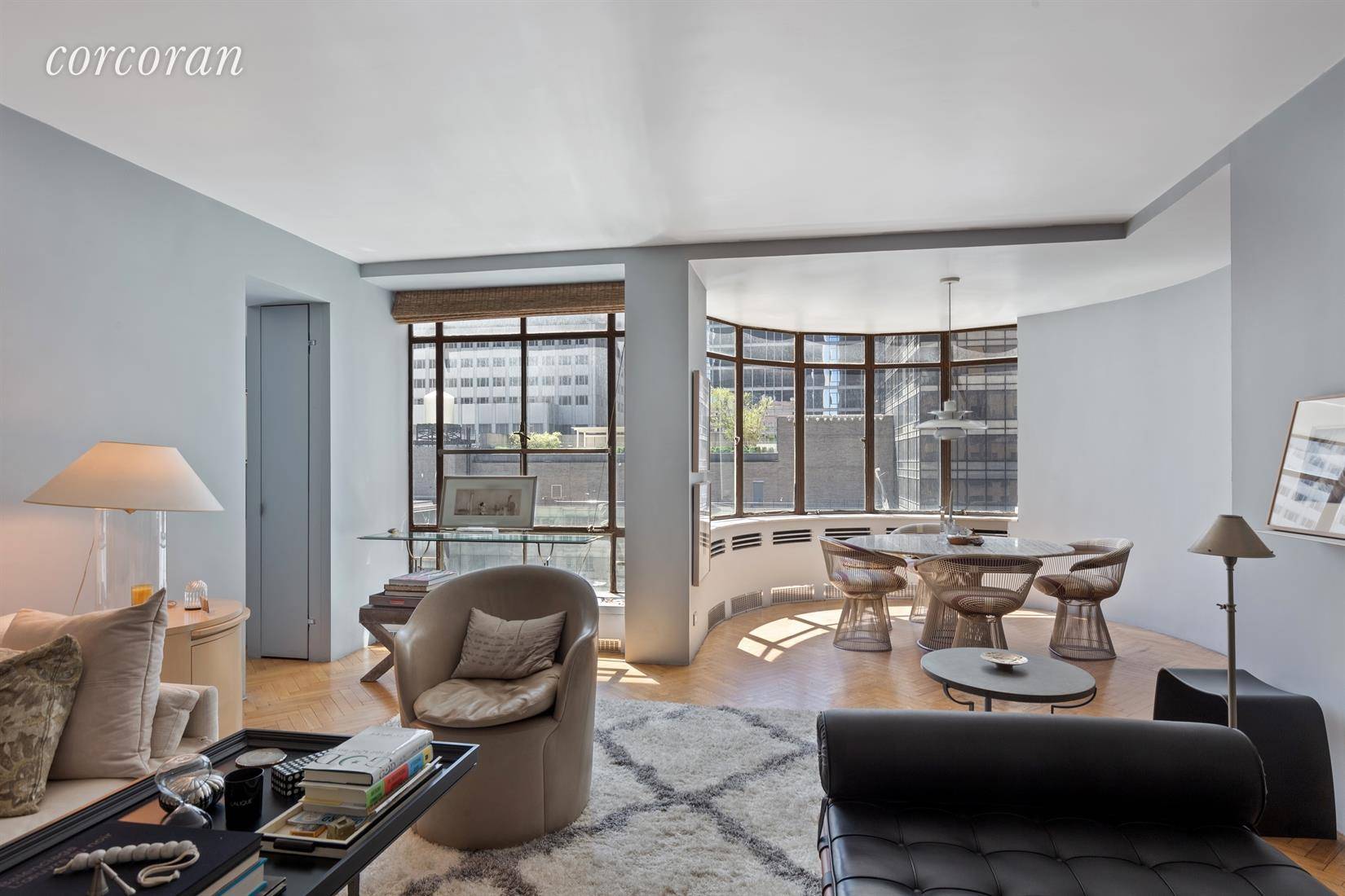Apt. 10C, 17 West 54th Street is a glamorous, pristine extraordinarily large one bedroom in the renown Rockefeller Apartments, overlooking the Museum of Modern Art sculpture garden.
