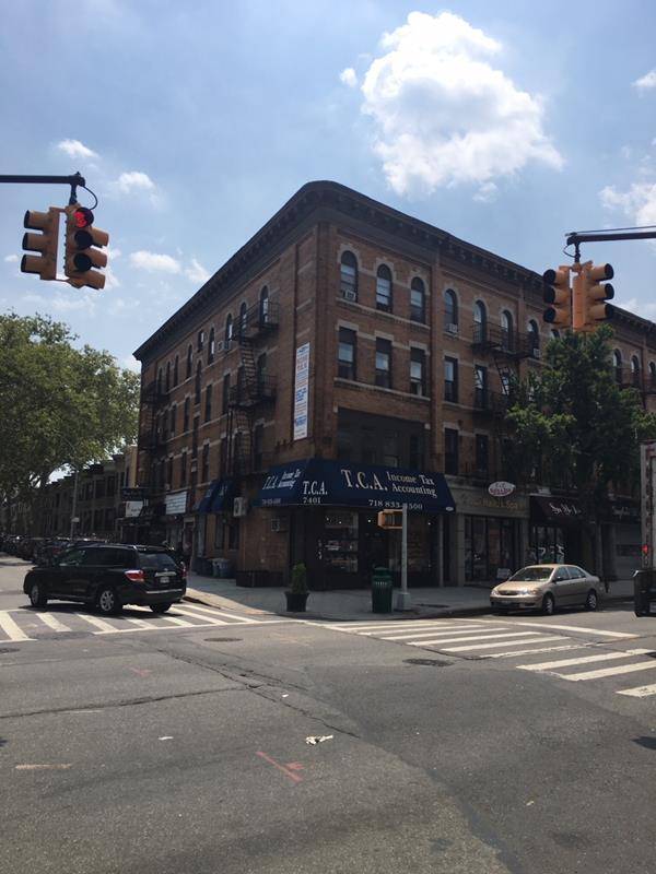 Mixed use corner property in PRIME BAY RIDGE, 6 family plus 5 commercial stores, all apartments are in good condition, great light, and are 2.
