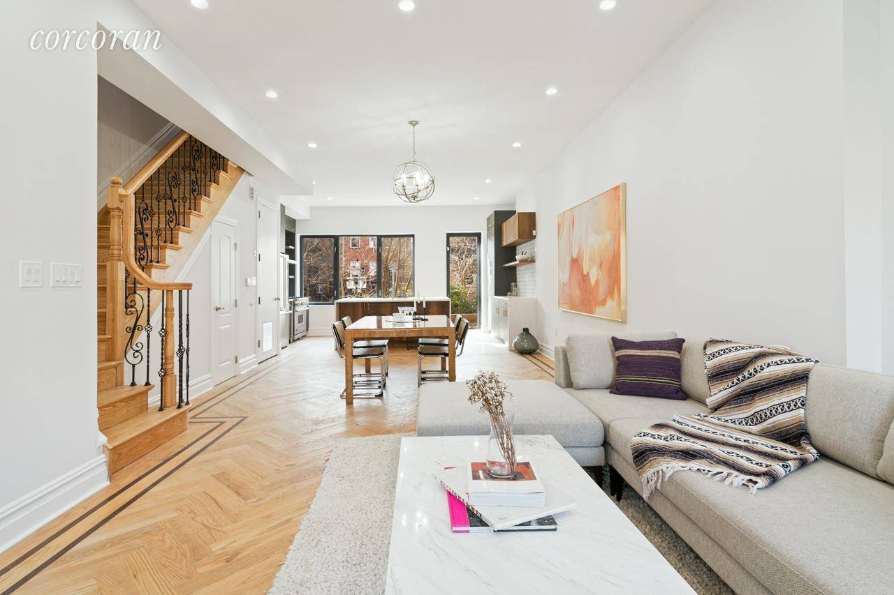 This fantastically gut renovated 20ft wide, 4 story, 2 family brownstone will captivate you from the moment you arrive to its picture perfect location on one of the best blocks ...