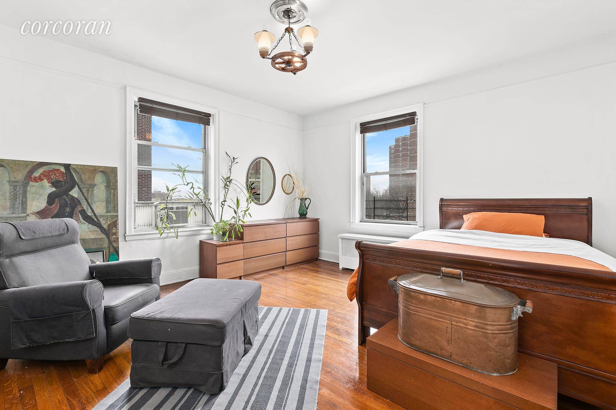 Located at 59 11 Queens Boulevard, an intimate pre war co op building, this converted two bedroom one bathroom with separate dining nook is both functional and spacious.