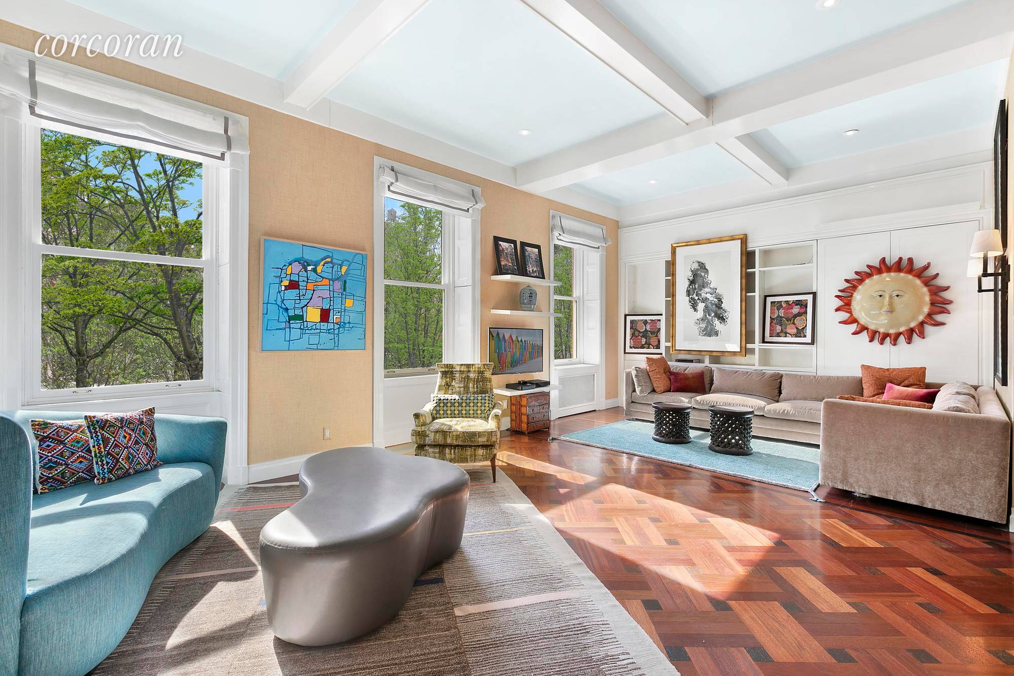 Rare opportunity to own an elegant three bedroom home facing the only private park in Manhattan.