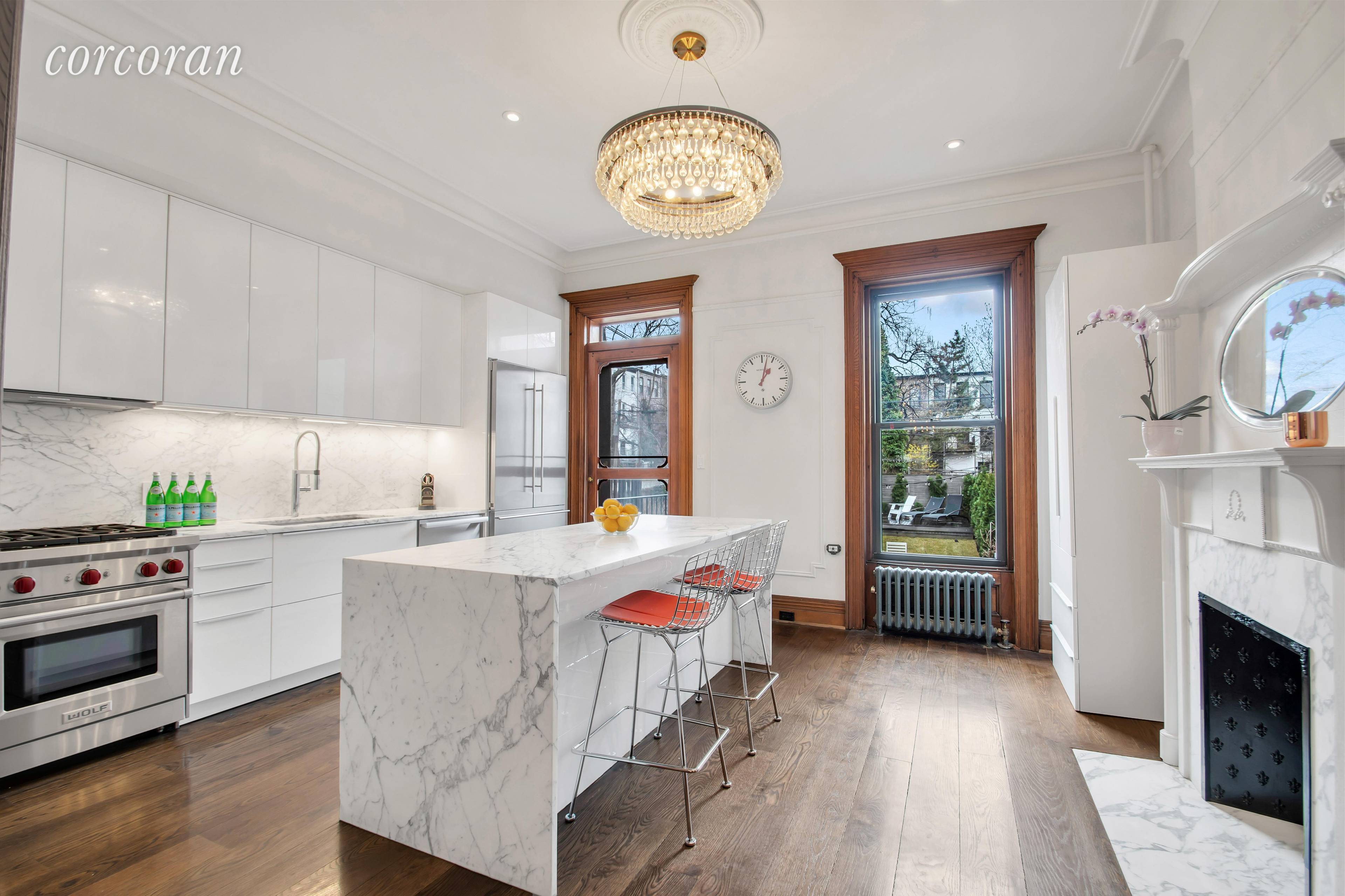 Designed by Brooklyn based architectural firm, Studio Modh, this quintessential Romanesque Revival Brownstone built in 1910 elegantly combines prewar charm with modern touches.
