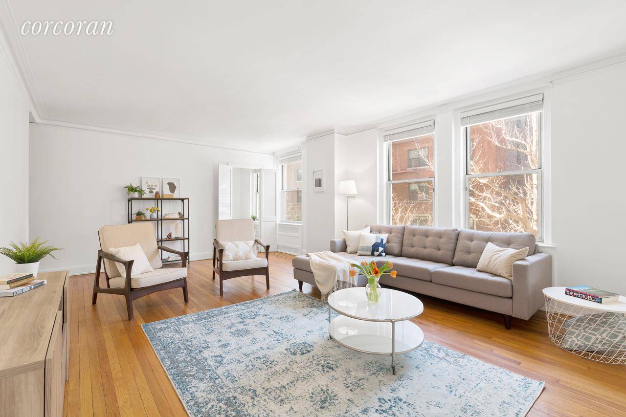 35 Prospect Park West, Apartment 2D offers the rare opportunity to reside in a sprawling maisonette in one of Park Slopes most coveted buildings.