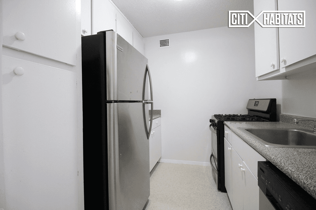 This home is a renovated, large true 1 bedroom apartment located in a 24 Hour Doorman Building with a garage, laundry, a terrace, free bike storage, storage facilities, and a ...