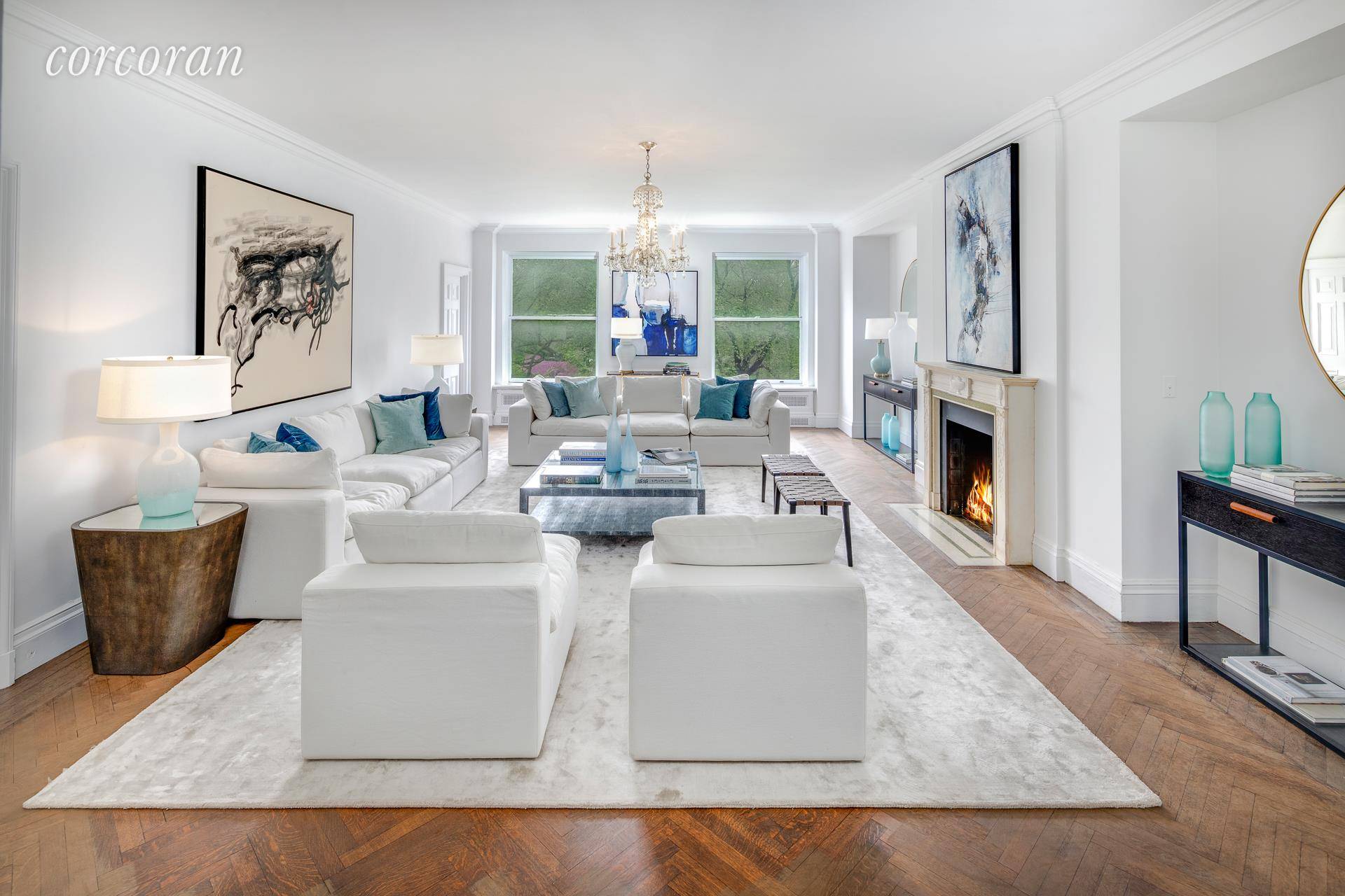 Perfectly situated in the premier white glove Rosario Candela co operative, 1040 Fifth Avenue, this palatial sun flooded twelve room duplex is a true architectural masterpiece.
