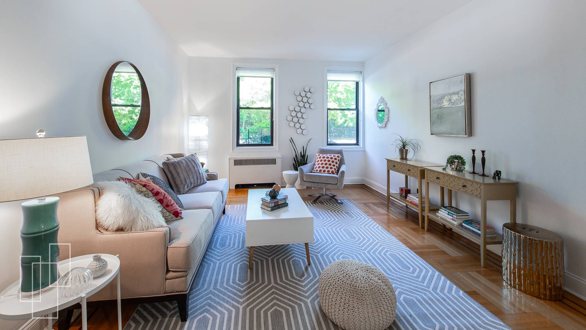 This bright and spacious corner one bedroom features windows in every room overlooking Prospect Park views.