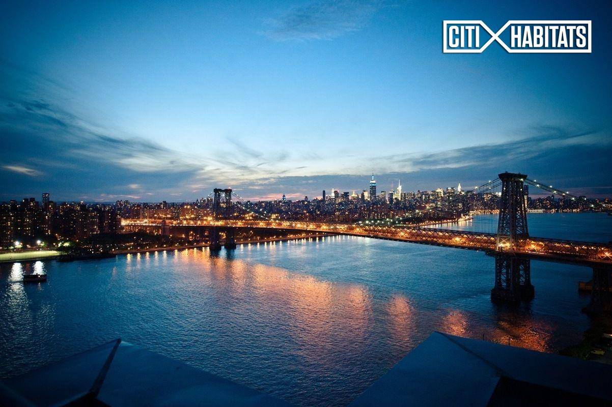 Nestled high in the sky on the bend in the East River in Williamsburg's most exciting corridor is this stunning waterfront property.