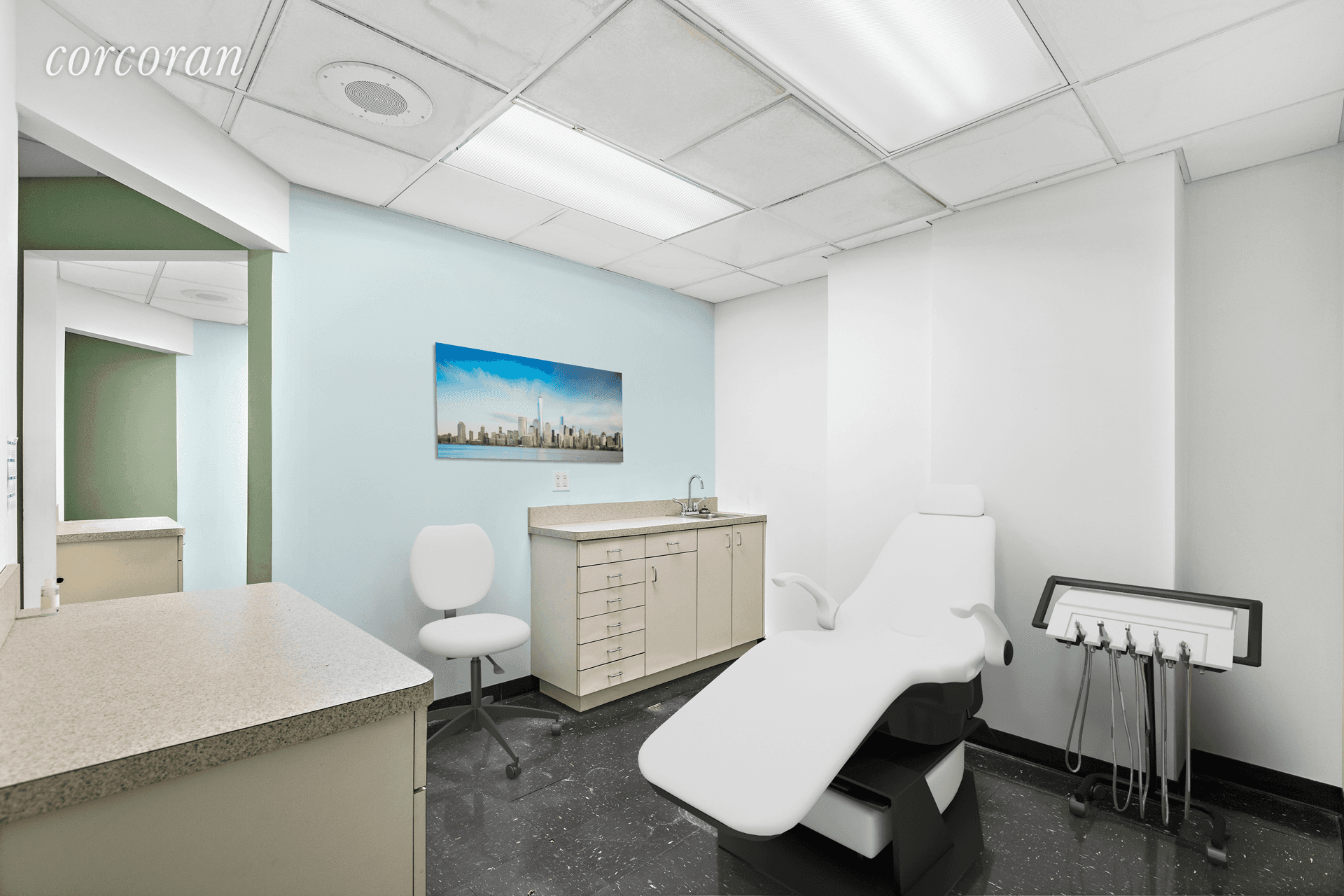 Medical office located on the ground floor of a residential condominium with separate street entrance.
